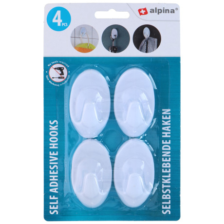 Αυτοκόλλητοι Γάντζοι Τοίχου 4/6/8Τμχ Λευκοί