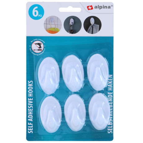 Αυτοκόλλητοι Γάντζοι Τοίχου 4/6/8Τμχ Λευκοί