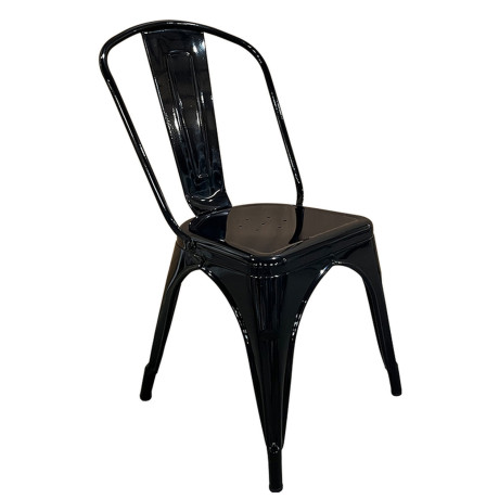 Καρέκλα ArteLibre Βιομηχανικού Τύπου Vintage TOLIKO Μαύρο Μέταλλο 44x49x84cm