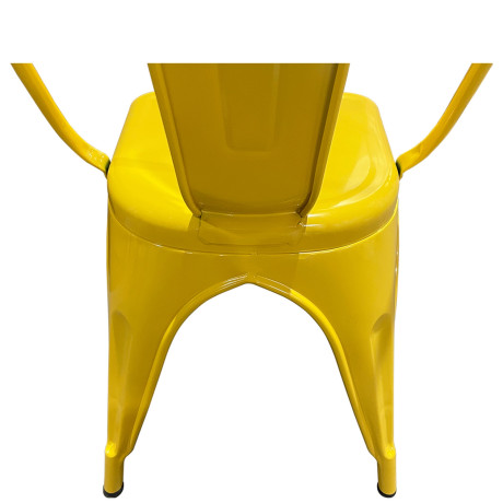Καρέκλα ArteLibre Βιομηχανικού Τύπου Vintage TOLIKO Κίτρινο Μέταλλο 44x49x84cm