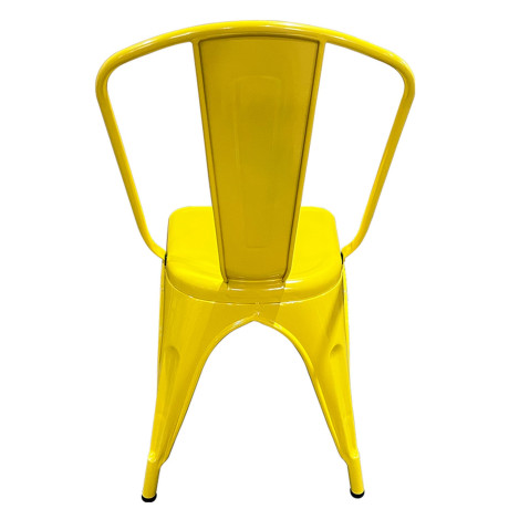 Καρέκλα ArteLibre Βιομηχανικού Τύπου Vintage TOLIKO Κίτρινο Μέταλλο 44x49x84cm