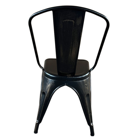 Καρέκλα ArteLibre Βιομηχανικού Τύπου Vintage TOLIKO Μαύρο Αντικέ Μέταλλο 44x49x84cm