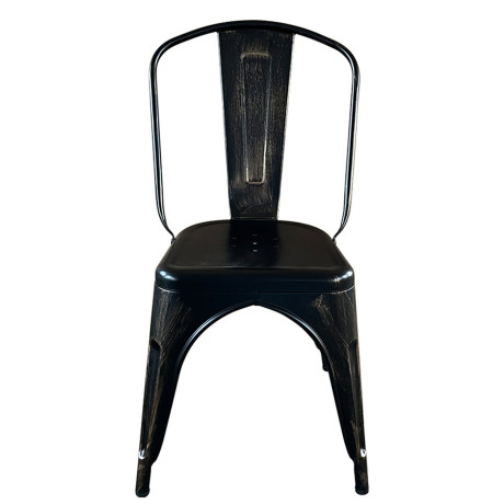 Καρέκλα ArteLibre Βιομηχανικού Τύπου Vintage TOLIKO Μαύρο Αντικέ Μέταλλο 44x49x84cm