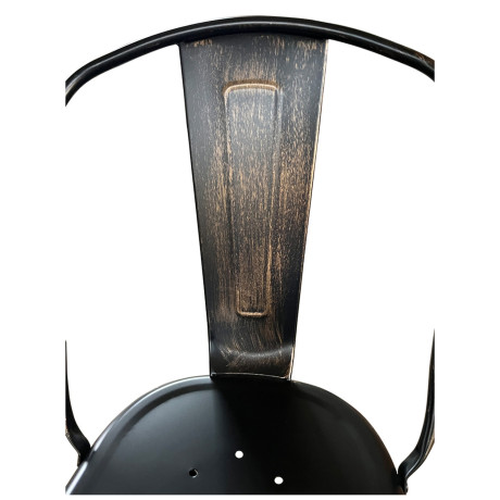 Καρέκλα ArteLibre Βιομηχανικού Τύπου Vintage TOLIKO Μαύρο Αντικέ Μέταλλο 44x49x84cm