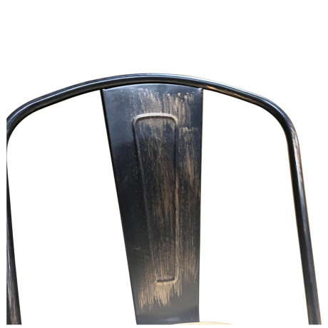 Καρέκλα ArteLibre Βιομηχανικού Τύπου Vintage TOLIKO II Μαύρο Αντικέ/Φυσικό Μέταλλο/Ξύλο 45x53x85cm