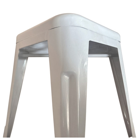 Σκαμπό ArteLibre Βιομηχανικού Τύπου Vintage VELINO Λευκό Μέταλλο 38x38x45cm