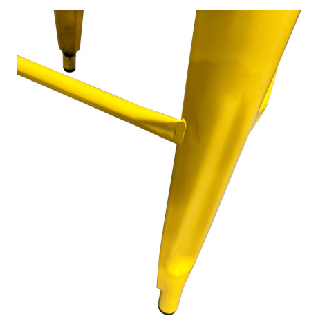 Σκαμπό Bar ArteLibre Βιομηχανικού Τύπου Vintage SILANO Κίτρινο Μέταλλο 42x42x76cm