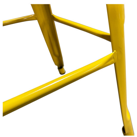 Σκαμπό Bar ArteLibre Βιομηχανικού Τύπου Vintage SILANO Κίτρινο Μέταλλο 42x42x76cm