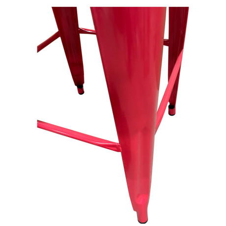 Σκαμπό Bar ArteLibre Βιομηχανικού Τύπου Vintage SILANO Κόκκινο Μέταλλο 42x42x76cm