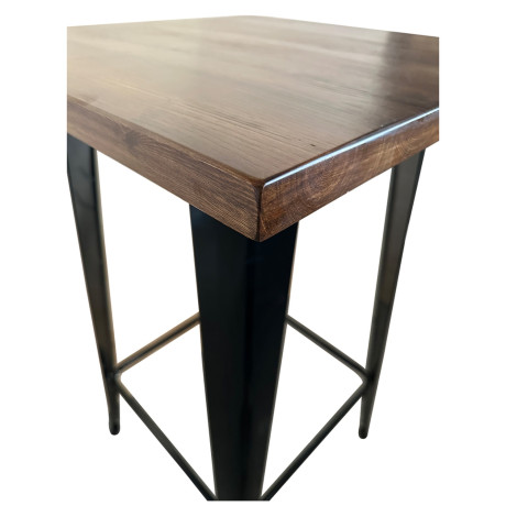 Τραπέζι Bar ArteLibre Βιομηχανικού Τύπου Vintage ARTEKTO Μαύρο/Καφέ Μέταλλο/Ξύλο 60x60x103cm