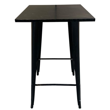 Τραπέζι Bar ArteLibre Βιομηχανικού Τύπου Vintage ARTEKTO Μαύρο Αντικέ Μέταλλο/Ξύλο 60x60x103cm