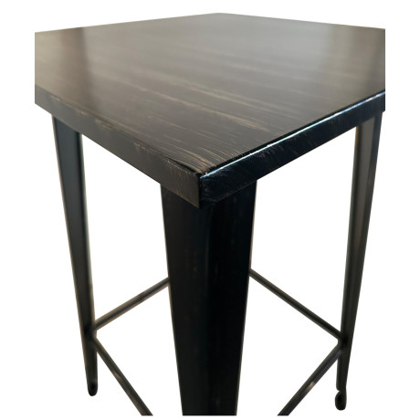 Τραπέζι Bar ArteLibre Βιομηχανικού Τύπου Vintage ARTEKTO Μαύρο Αντικέ Μέταλλο/Ξύλο 60x60x103cm