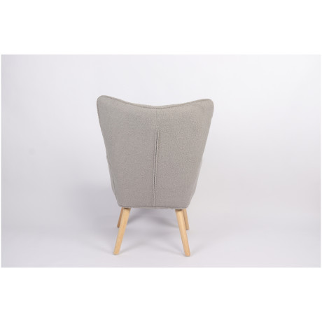 Πολυθρόνα ArteLibre MARION Γκρι Ύφασμα Μπουκλέ/Ξύλο 73x69x96cm