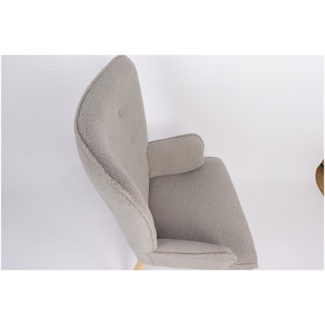 Πολυθρόνα ArteLibre MARION Γκρι Ύφασμα Μπουκλέ/Ξύλο 73x69x96cm
