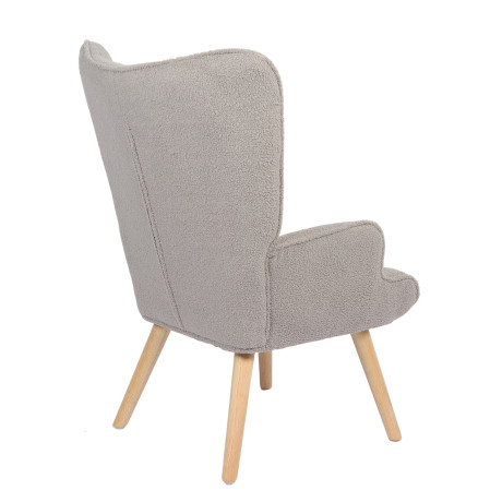 Πολυθρόνα ArteLibre MARION Γκρι Ύφασμα Μπουκλέ/Ξύλο 73x69x96cm