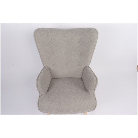 Πολυθρόνα ArteLibre MARION Γκρι Ύφασμα Μπουκλέ/Ξύλο 73x69x96cm