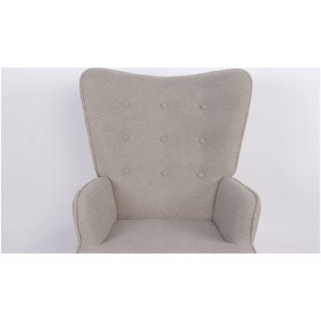 Πολυθρόνα ArteLibre MARION Γκρι Ύφασμα Μπουκλέ/Ξύλο 73x69x96cm