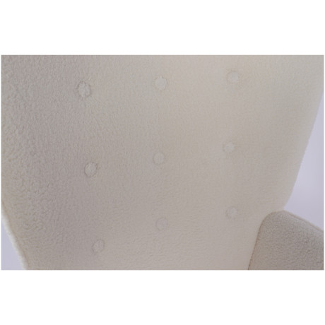 Πολυθρόνα ArteLibre MARION Λευκό Ύφασμα Μπουκλέ/Ξύλο 73x69x96cm