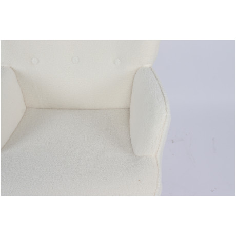 Πολυθρόνα ArteLibre MARION Λευκό Ύφασμα Μπουκλέ/Ξύλο 73x69x96cm