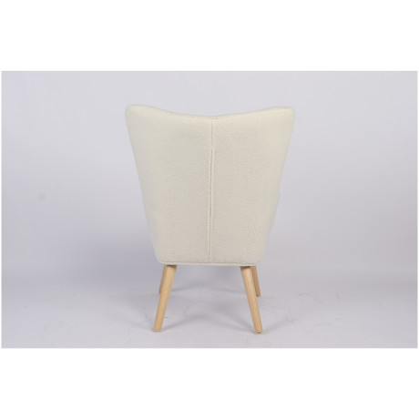 Πολυθρόνα ArteLibre MARION Λευκό Ύφασμα Μπουκλέ/Ξύλο 73x69x96cm