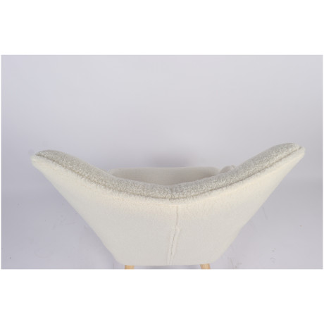 Πολυθρόνα ArteLibre MARION Λευκό Ύφασμα Μπουκλέ/Ξύλο 73x69x96cm