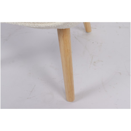 Πολυθρόνα ArteLibre MARION Λευκό Ύφασμα Μπουκλέ/Ξύλο 73x69x96cm