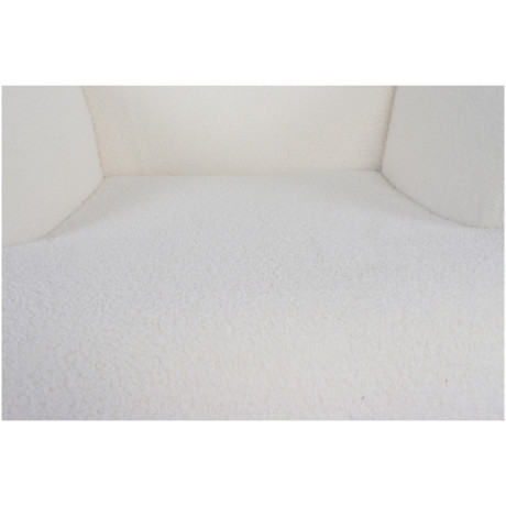 Πολυθρόνα ArteLibre MARION Λευκό Ύφασμα Μπουκλέ/Ξύλο 73x69x96cm