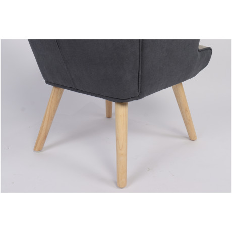 Πολυθρόνα ArteLibre BRIAR Κίτρινο/Μπλε Patchwork Ύφασμα/Ξύλο 73x69x96cm