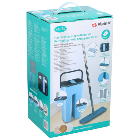 Σφουγγαρίστρα με Κουβά 4Τμχ 6L ALPINA