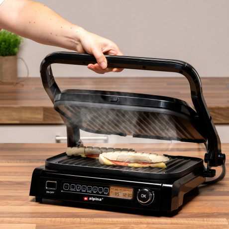 Γκριλ Επαφής 230V 2100W Ανοξείδωτο ALPINA