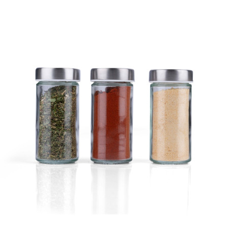 Βάση Μπαχαρικών Περιστρεφόμενη Ασημί Μεταλλική/Γυάλινη 19x23cm ALPINA