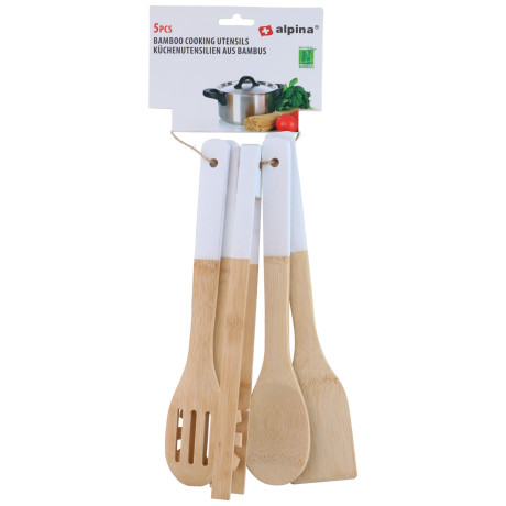Σετ Μαγειρικών Σκευών Μπαμπού 5Τμχ Σε 4 Χρώματα ALPINA