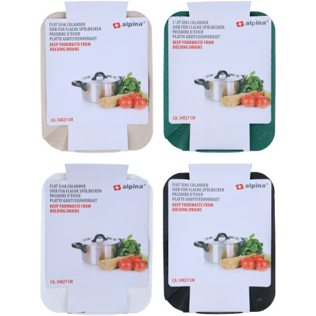 Σουρωτήρι Νεροχύτη 34x27cm Σε 4 Χρώματα ALPINA
