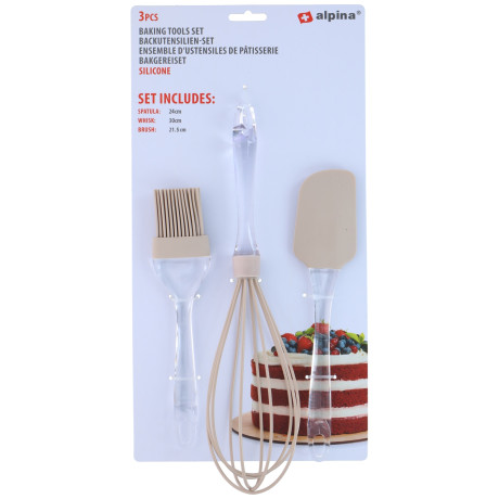 Σετ Εργαλείων Ζαχαροπλαστικής 3Τμχ Σε 4 Χρώματα ALPINA