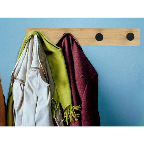 Κρεμάστρα Τοίχου 4 Θέσεων Αυτοκόλλητη Μπαμπού Σε 2 Χρώματα