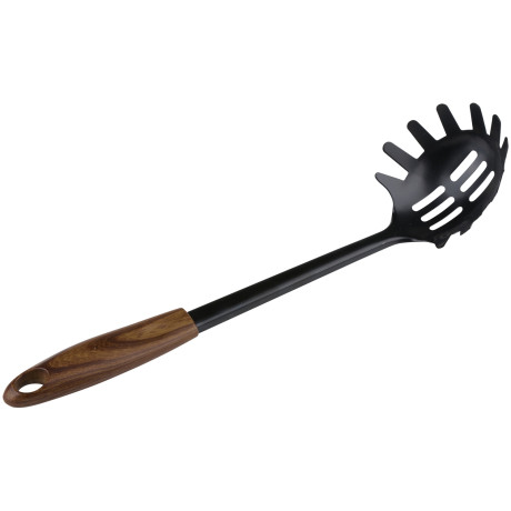 Κουτάλα Μακαρονιών Μαύρο Ανοξείδωτο Ατσάλι/Ξύλο 31cm ALPINA