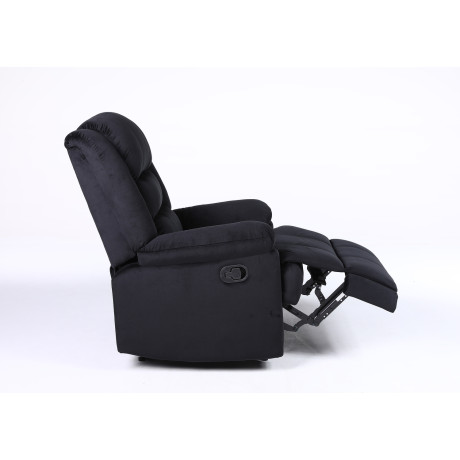 Πολυθρόνα Ανακλινόμενη ArteLibre CARINAE Μαύρο Βελούδο 93x90x100cm