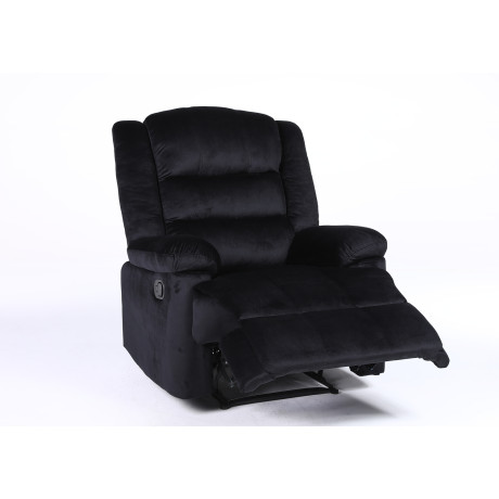 Πολυθρόνα Ανακλινόμενη ArteLibre CARINAE Μαύρο Βελούδο 93x90x100cm
