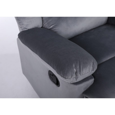 Πολυθρόνα Ανακλινόμενη ArteLibre CARINAE Γκρι Βελούδο 93x90x100cm