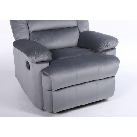 Πολυθρόνα Ανακλινόμενη ArteLibre CARINAE Γκρι Βελούδο 93x90x100cm