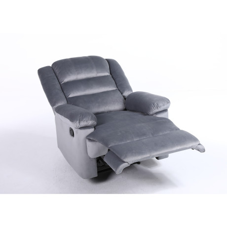 Πολυθρόνα Ανακλινόμενη ArteLibre CARINAE Γκρι Βελούδο 93x90x100cm