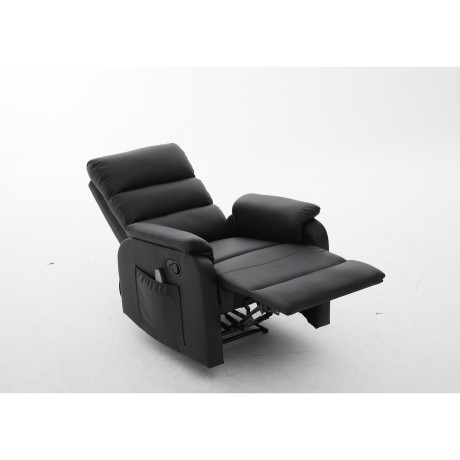 Πολυθρόνα Ανακλινόμενη ArteLibre RIGIL Με Λειτουργία Μασάζ Μαύρο PU 75x87x102cm