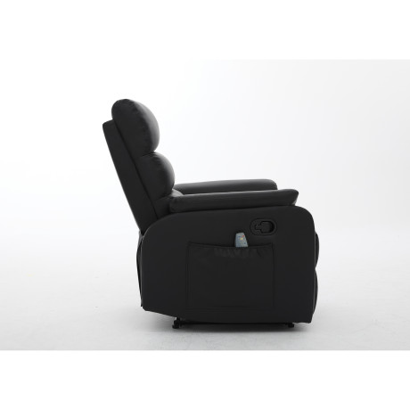 Πολυθρόνα Ανακλινόμενη ArteLibre RIGIL Με Λειτουργία Μασάζ Μαύρο PU 75x87x102cm