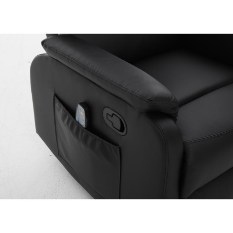 Πολυθρόνα Ανακλινόμενη ArteLibre RIGIL Με Λειτουργία Μασάζ Μαύρο PU 75x87x102cm