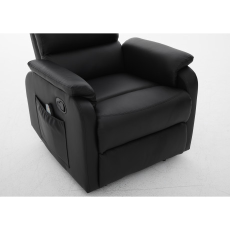 Πολυθρόνα Ανακλινόμενη ArteLibre RIGIL Με Λειτουργία Μασάζ Μαύρο PU 75x87x102cm
