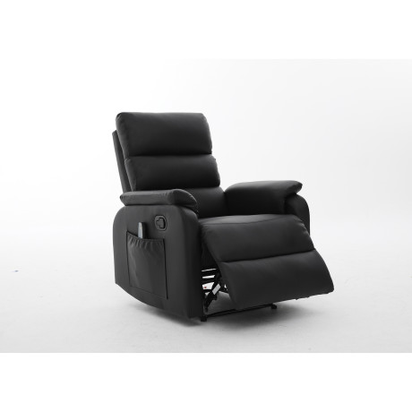 Πολυθρόνα Ανακλινόμενη ArteLibre RIGIL Με Λειτουργία Μασάζ Μαύρο PU 75x87x102cm