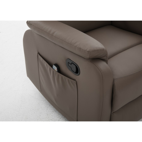 Πολυθρόνα Ανακλινόμενη ArteLibre RIGIL Με Λειτουργία Μασάζ Καφέ PU 75x87x102cm
