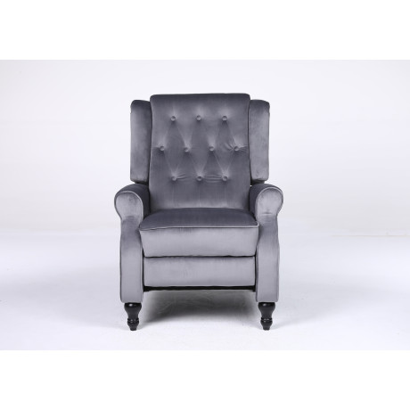 Πολυθρόνα Ανακλινόμενη ArteLibre ALNAIR Γκρι Βελούδο 78x85x104cm