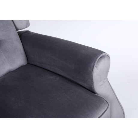 Πολυθρόνα Ανακλινόμενη ArteLibre ALNAIR Γκρι Βελούδο 78x85x104cm