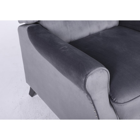 Πολυθρόνα Ανακλινόμενη ArteLibre ALNAIR Γκρι Βελούδο 78x85x104cm